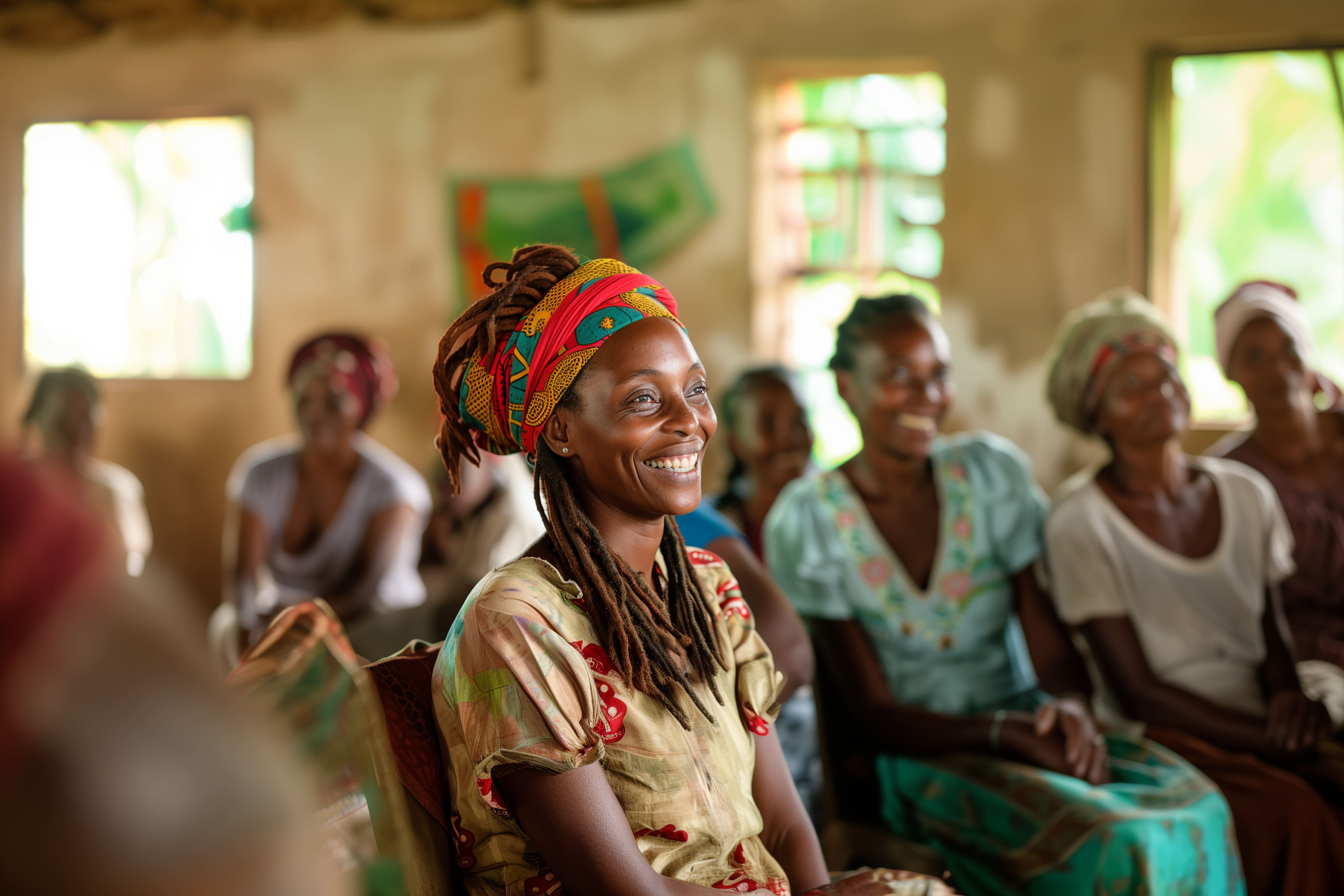 A community health worker conducting screening outreach